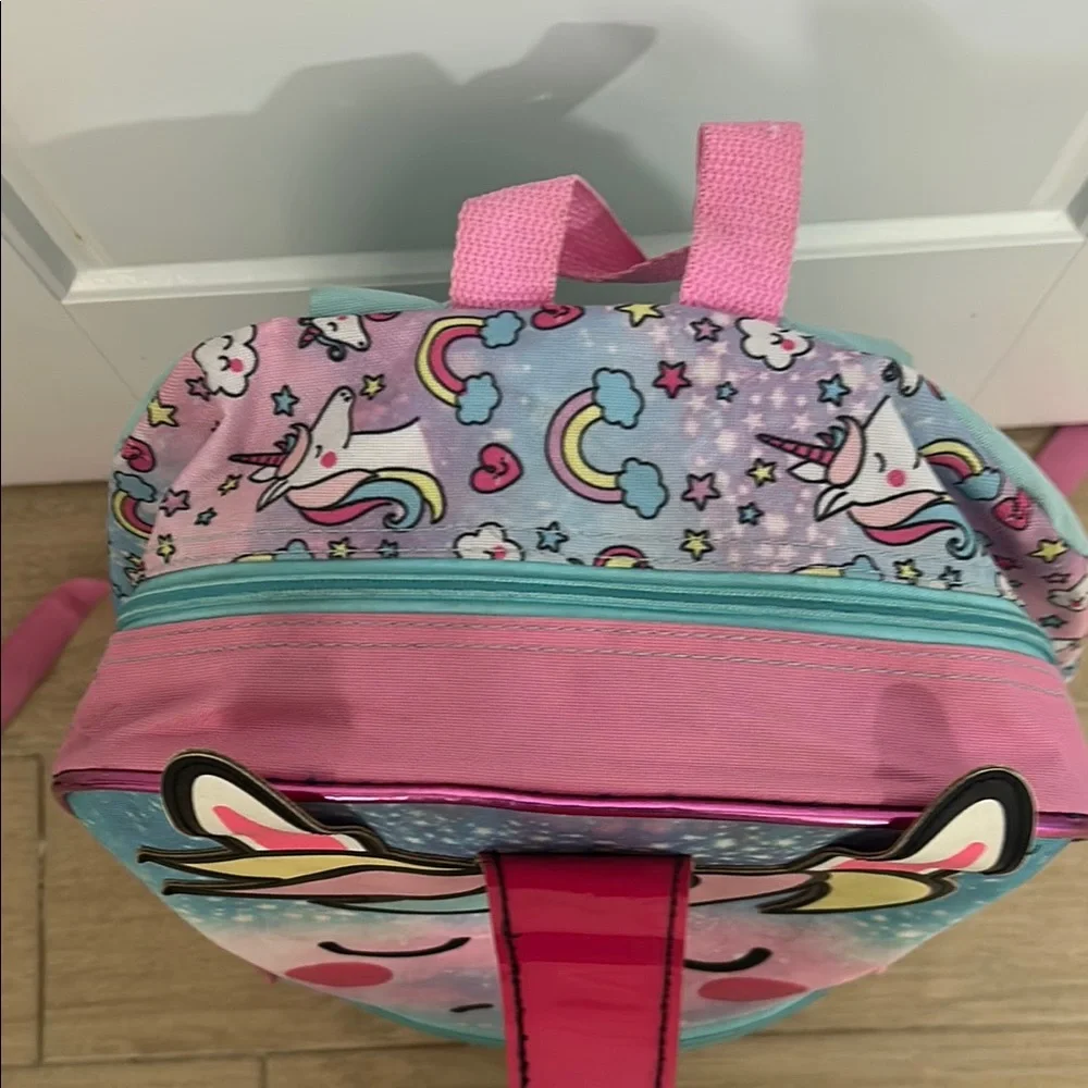 Pink and Blue Unicorn Fantasy Standard Size School Backpack